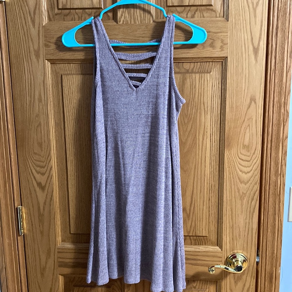 Pink Rose Blush Purple Womens Small V-Neck Dress
